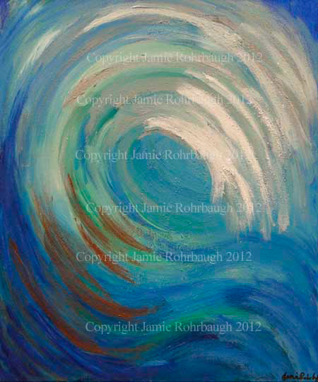 Prophetic art: wave of water entitled Drowning In Your Presence