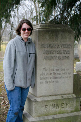 Jamie at Finney's grave