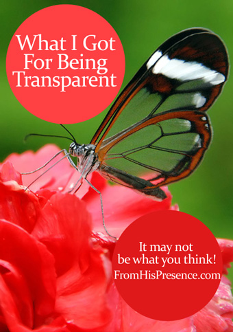 What I Got For Being Transparent - it may not be what you think!