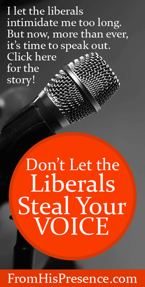 Don't Let the Liberals Steal Your Voice by Jamie Rohrbaugh | FromHisPresence.com