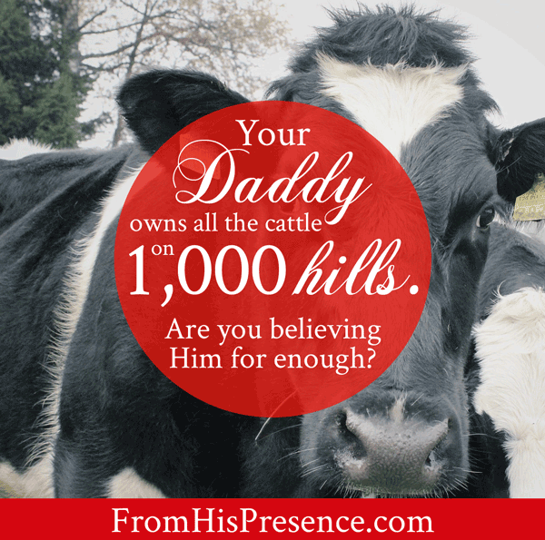 Your Daddy Owns All the Cattle On a Thousand Hills | Read this encouraging word about God's provision!