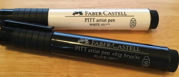 Faber-Castell PITT white and black pens