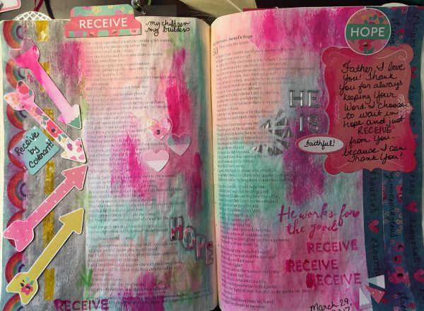 Bible journaling by Jamie Rohrbaugh | A Heart that Receives Illustrated Faith April 2017 DaySpring devotional kit