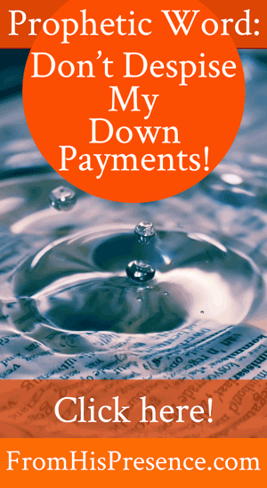 Prophetic Word: Don't Despise My Down Payments! | by Jamie Rohrbaugh | FromHisPresence.com