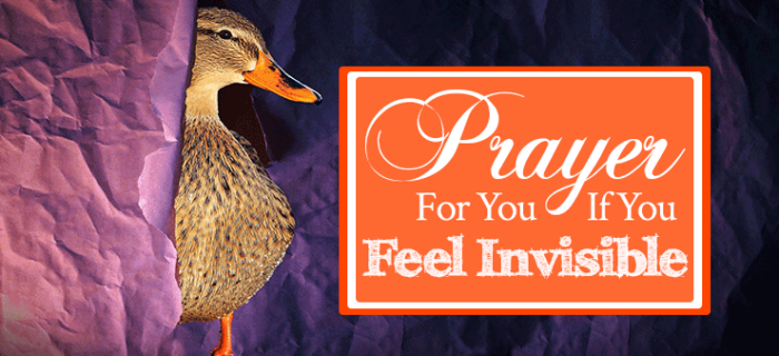 Prayer for You If You Feel Invisible | by Jamie Rohrbaugh | FromHisPresence.com