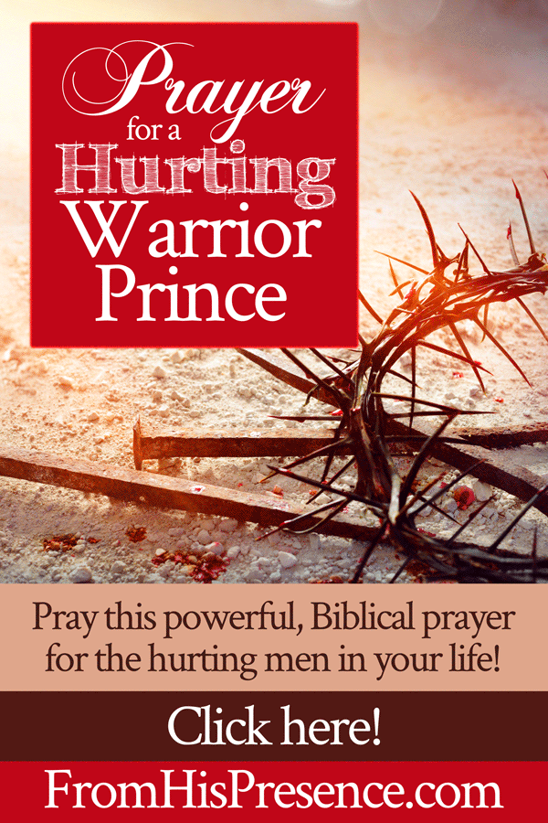 Prayer for a Hurting Warrior Prince | Prayer for hurting men | Pray this for the hurting men in your life! | by Jamie Rohrbaugh | FromHisPresence.com