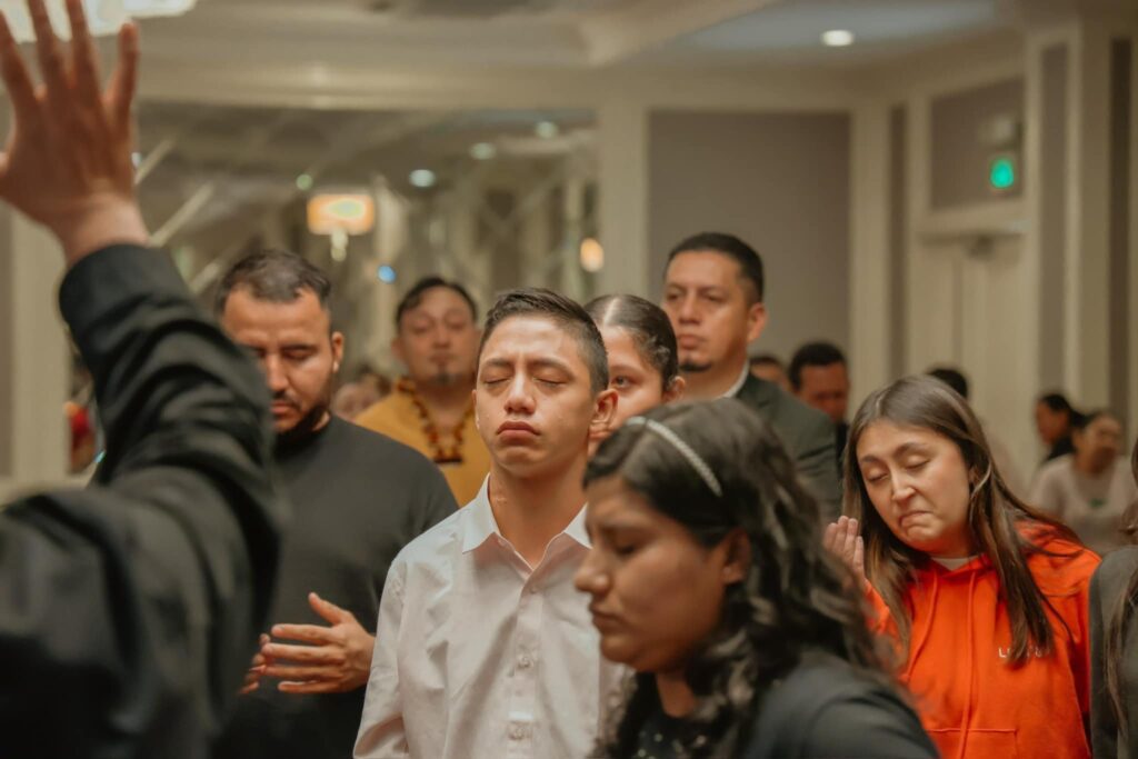 Altar call for the youth. Many received ministry, healing, and deliverance.