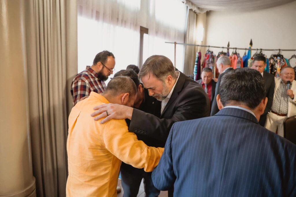 Pastor Kirk ministering to a pastor, Day 1.