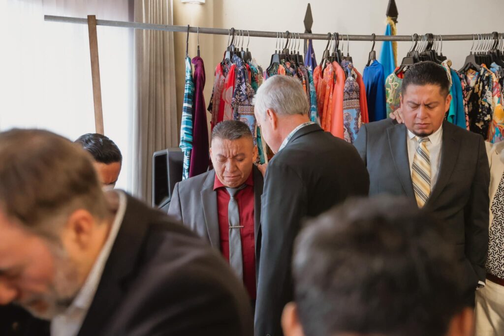 Pastor Dan ministering to a pastor, Day 1.